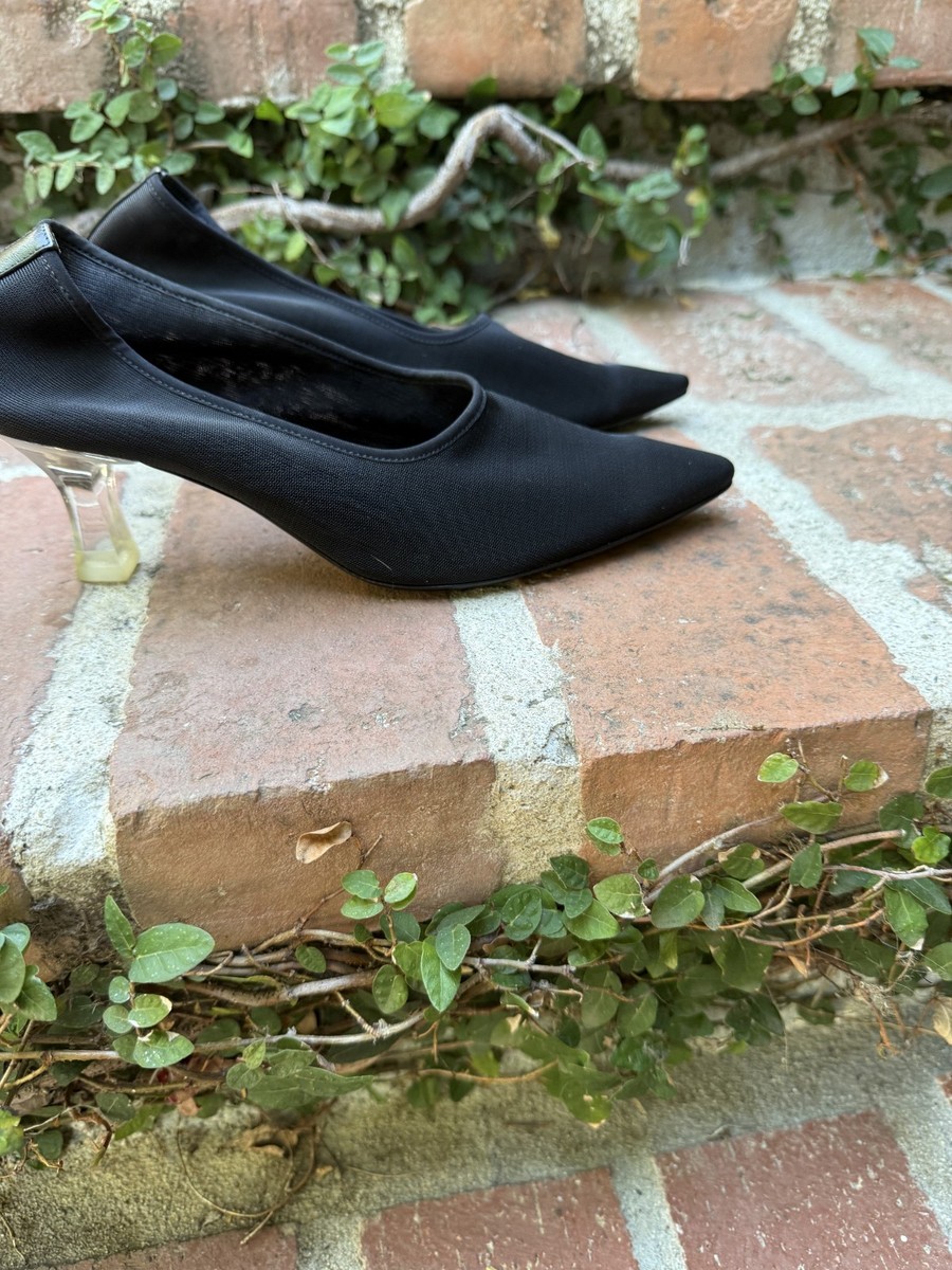 The Row Black Mesh Lucite Heel Sock Pump, size 37 | eBay