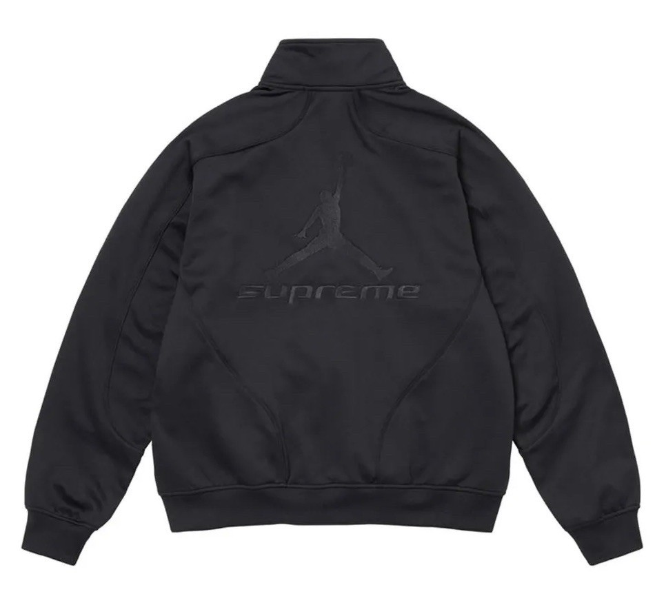 Authentic Supreme x Jordan Tricot Track Jacket Black FW24 - Sz
