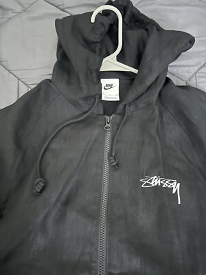 New Stussy x Nike U NRG Linen Jacket Hoodie Black Size S | eBay