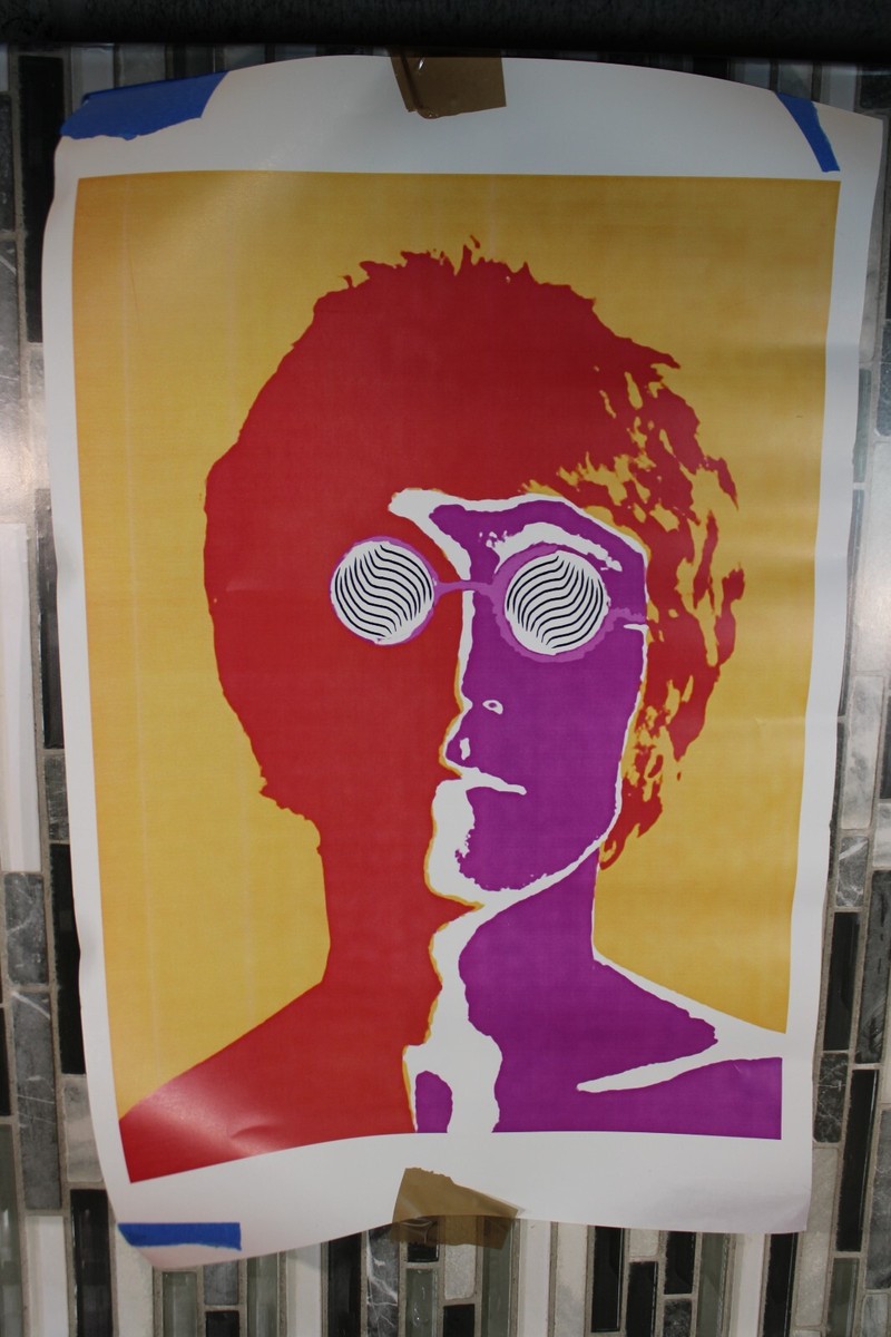 John Lennon The Beatles Psychedelic Art Poster Print 17X11 | eBay