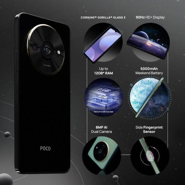 POCO C61 4G Factory Unlocked Dual SIM-128GB ROM-MTK Helio G36