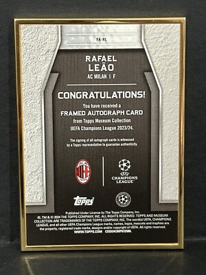 2023-24 Topps Museum Collection AC Milan Rafael Leao Auto Gold