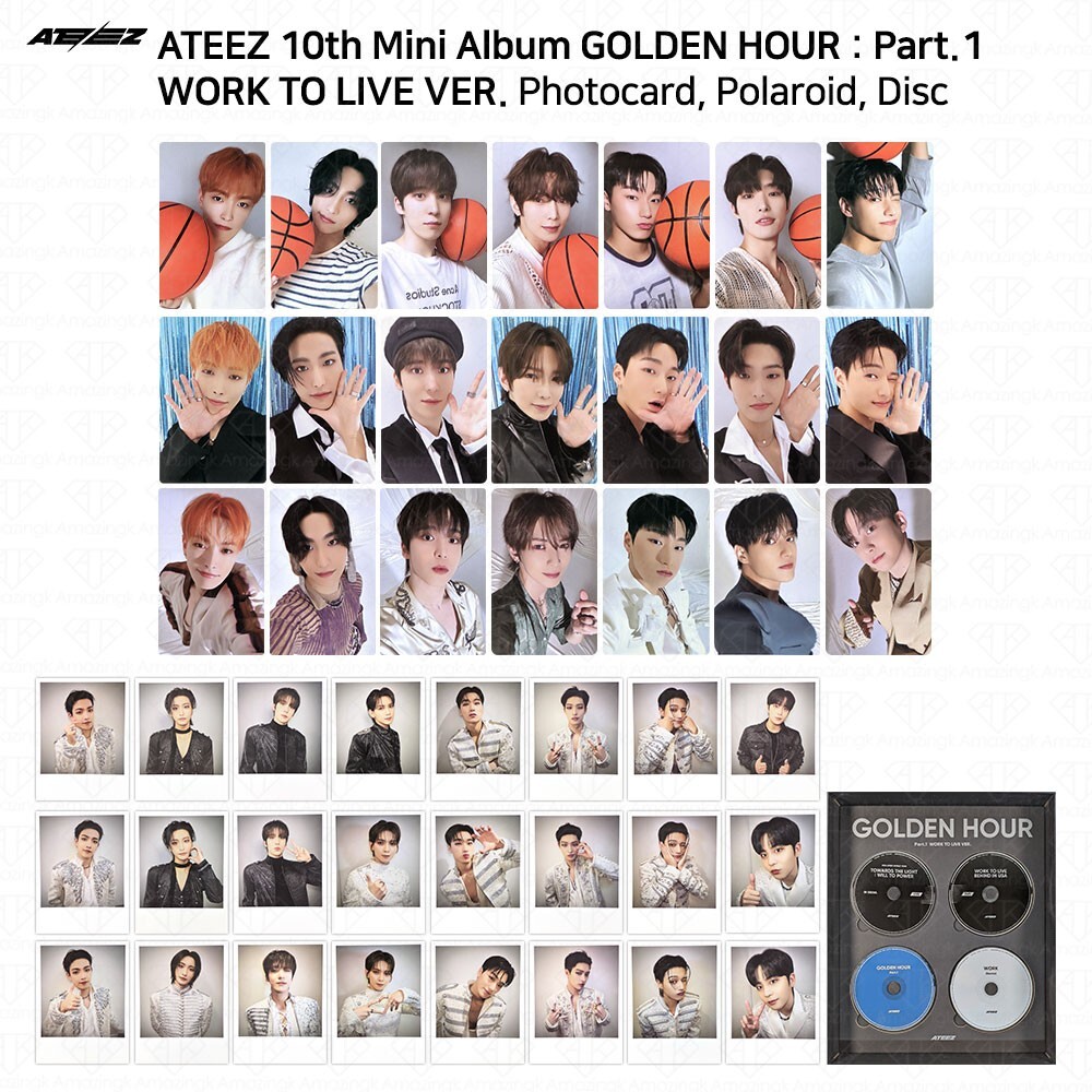 ATEEZ Golden Hour Part.1 Work To Live Ver Photocard Polaroid Disc