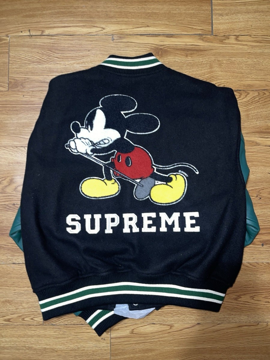 Supreme Number (Nine Mickey Varsity Jacket Black Size Small | eBay