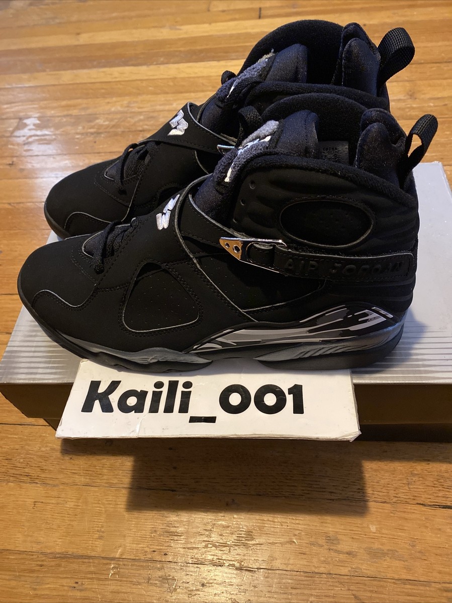Nike Air Jordan 8 Retro Size 10.5 Black CHROME BIN DB OG 2003