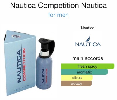Nautica COMPETITION Cologne Spray For Men 2.4oz 72ml Vtg 1997 RARE