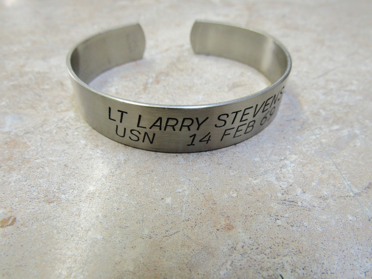 Original Vintage 1970's POW Bracelet Nickel Silver LT LARRY