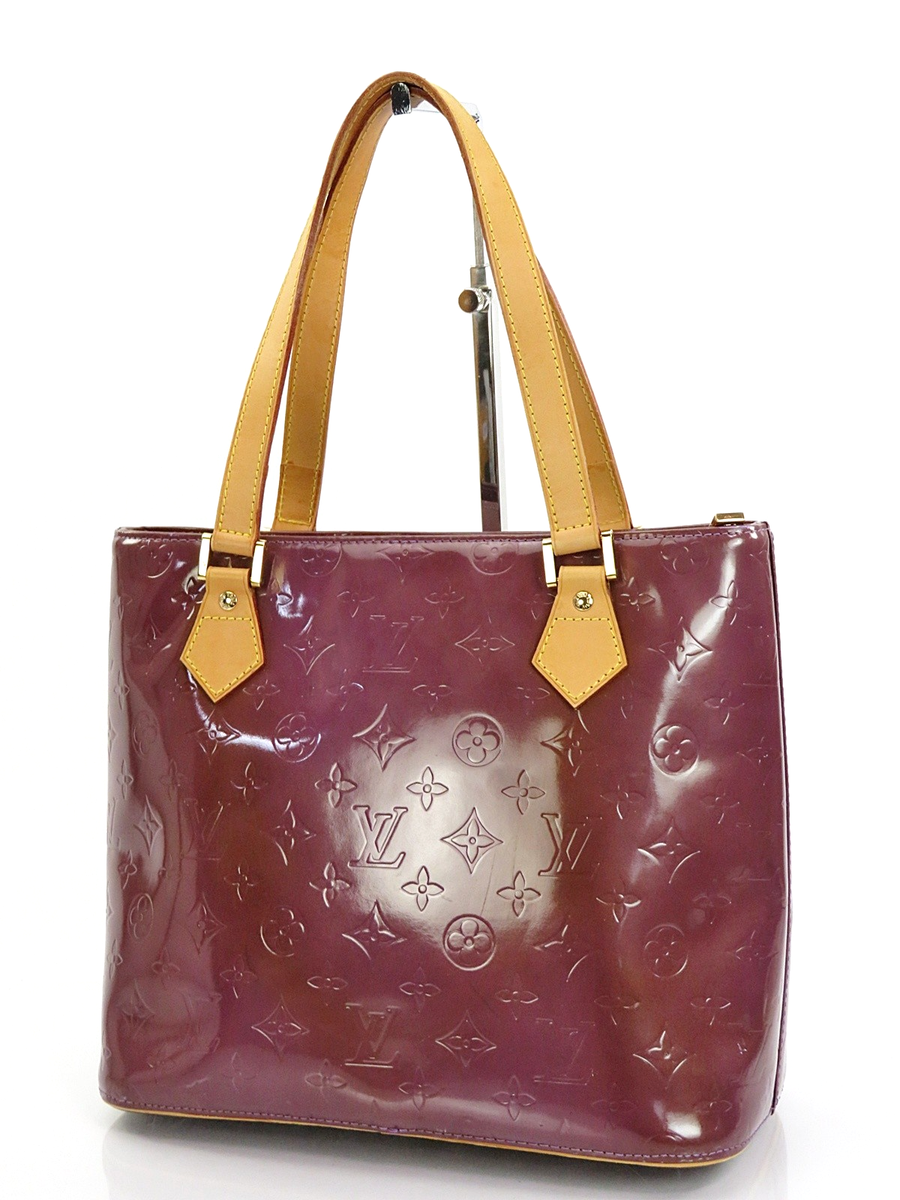 Authentic LOUIS VUITTON Houston Purple Vernis Leather Tote Bag