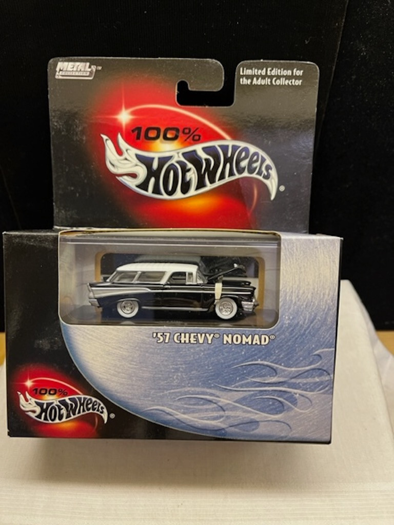 Hot Wheels 100 Percent Black Box '57 Chevy Nomad Black and White