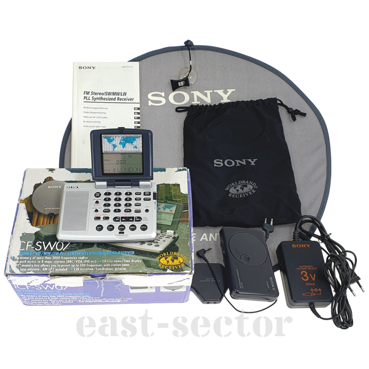 Sony Portable Shortwave ICF-SW07 Radio & Antenna AN-LP2 AM/FM/SW