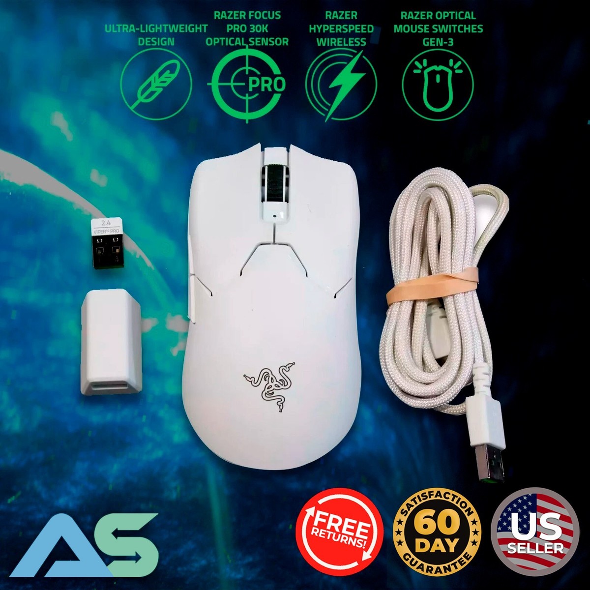 Razer Viper V2 Pro Ultra-Lightweight Wireless Gen-3 Optical 30K