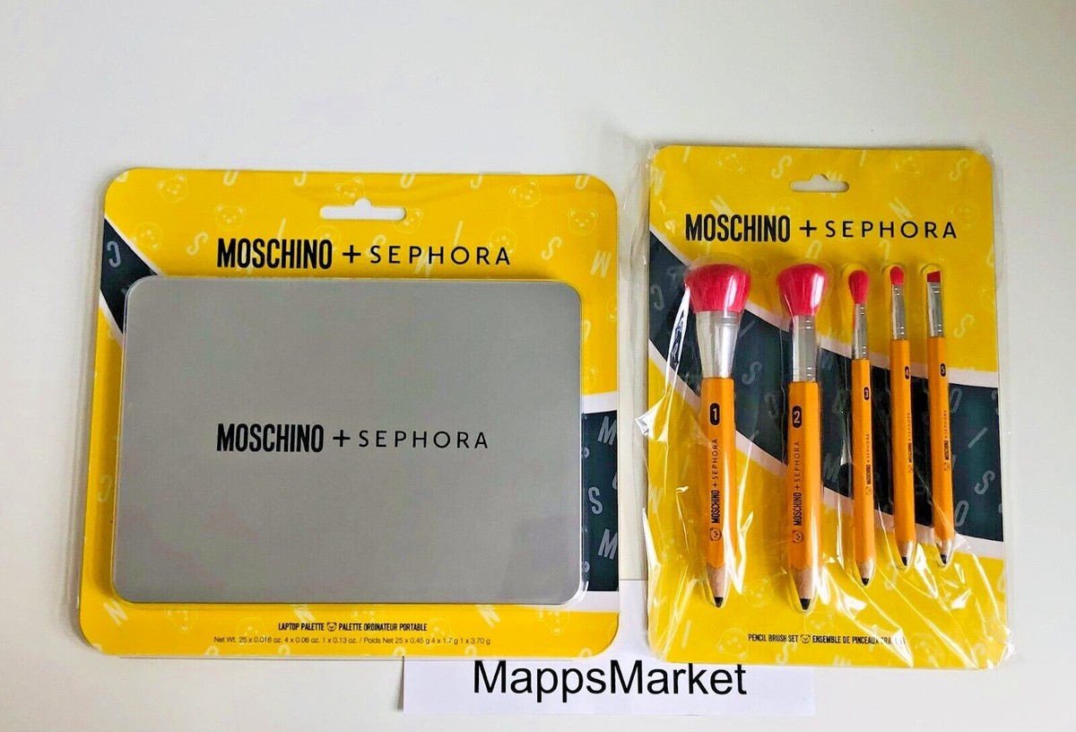 MOSCHINO x SEPHORA 5Pc Pencil Brush Set & Laptop Palette ~ BRAND