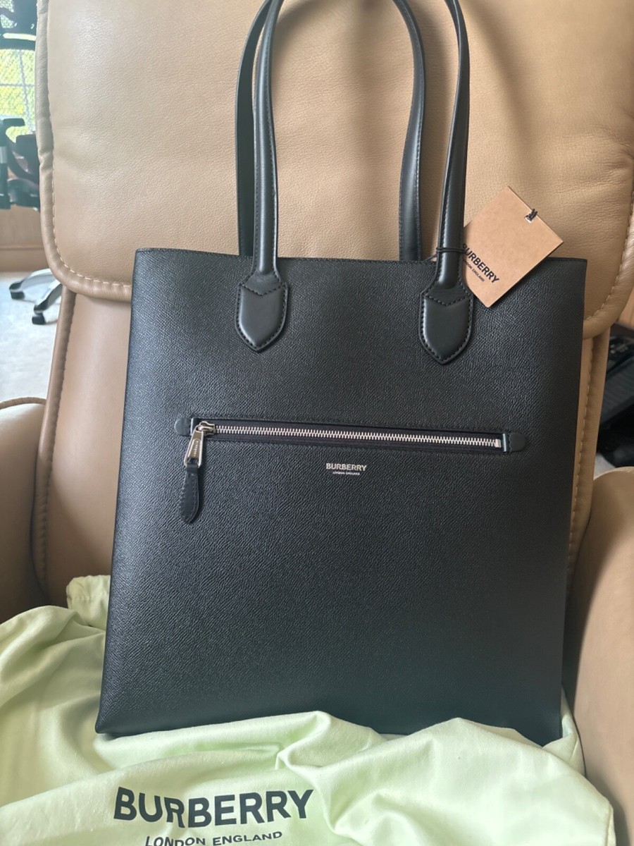 NWT Burberry Kane Tote Work Bag Briefcase Leather Logo $1350 Made