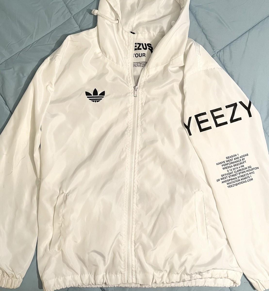 Adidas X Kanye West Yeezus White Tour Jacket Season 1 Windbreaker