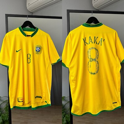 Nike Brazil 2006 World Cup #8 Kaka Home Football Shirt Soccer