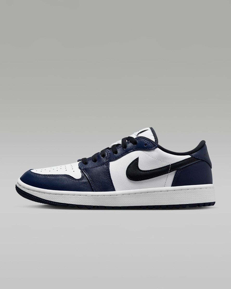 New Nike Air Jordan 1 Retro Low Golf Shoes - White/ Midnight Navy