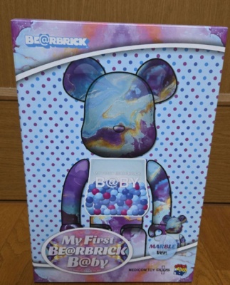 My First BE@RBRICK B@BY Version 400% & 100% Marble MEDICOM