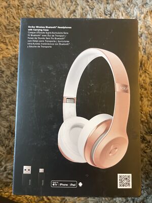 Beats Solo3 Wireless Bluetooth On-Ear Headphones - Rose Gold Pink