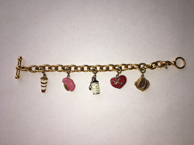 Vintage Franklin Mint I Love Lucy Charm Link Bracelet 24k Gold