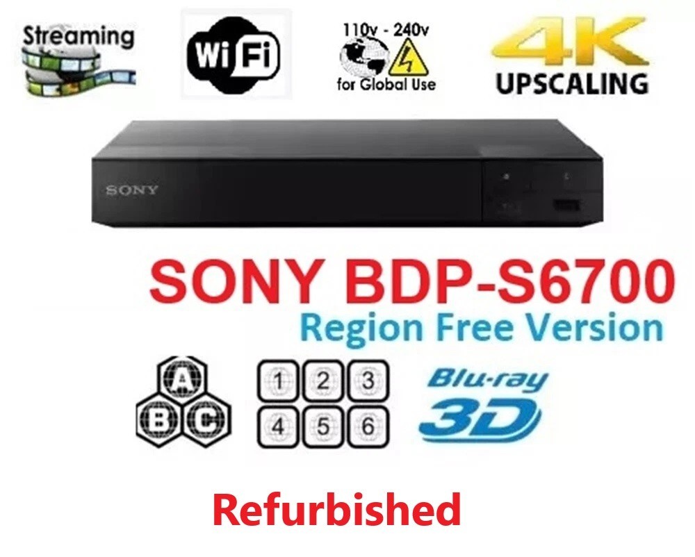 Sony BDP-S6700 Region free Blu Ray player Refurbished Smart wifi