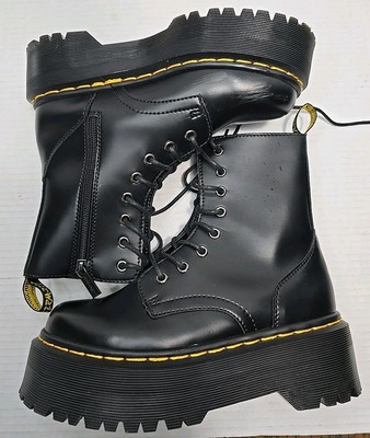 Size 7 Dr.Martens Jadon Smooth Leather Platform Zip Up & Lace | eBay