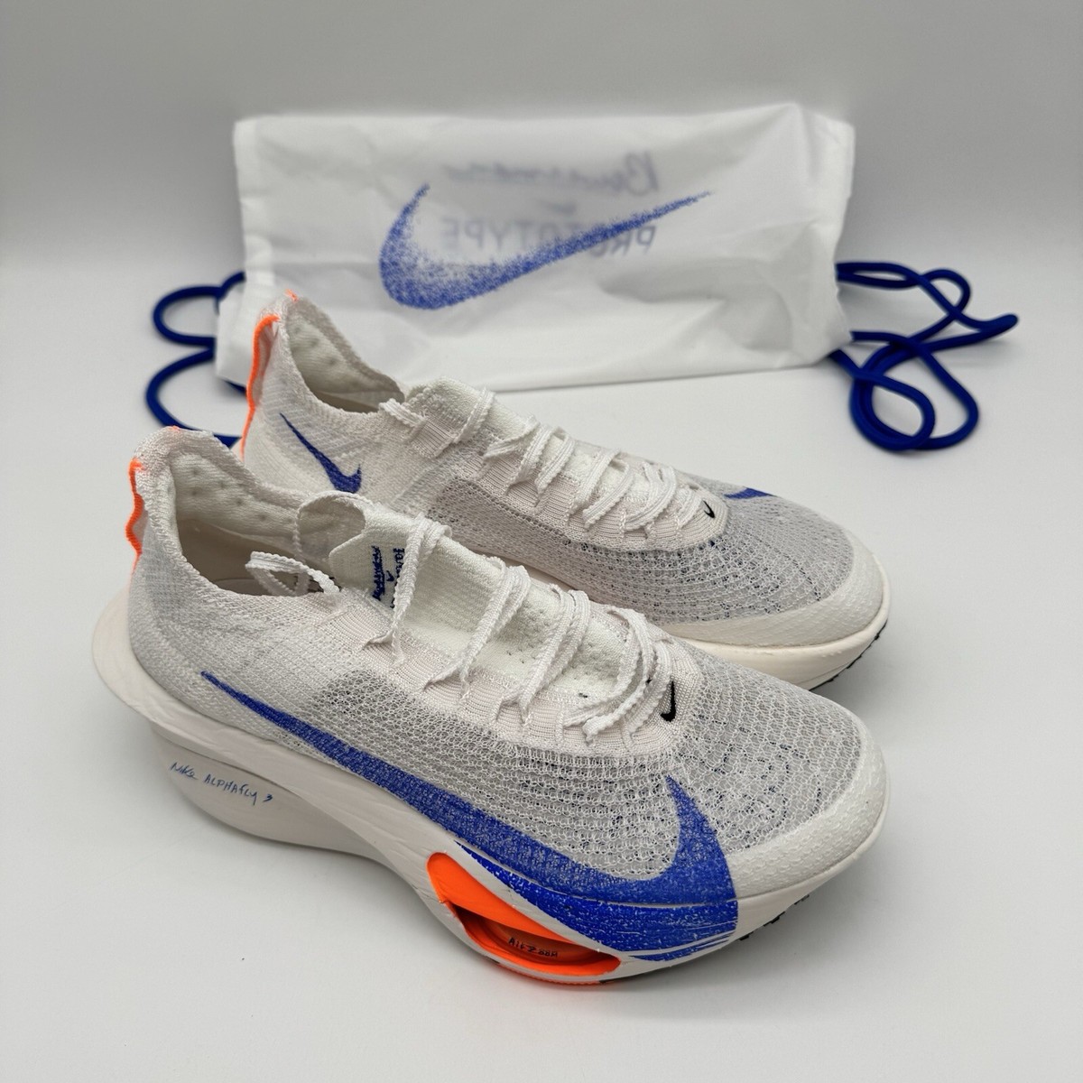 Nike Air Zoom Alphafly Next% 3 FP White Blue Orange Women's Size 7