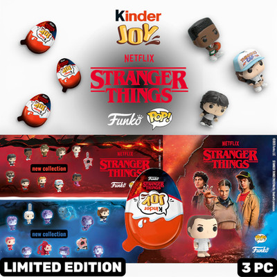 SET of 3PC Kinder Joy Stranger Things Funko POP Figures