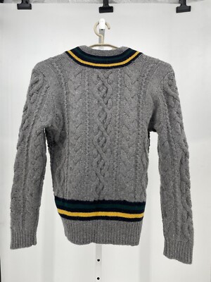Polo Ralph Lauren Men Sweater XS Gray V Neck Alpaca Blend Wool