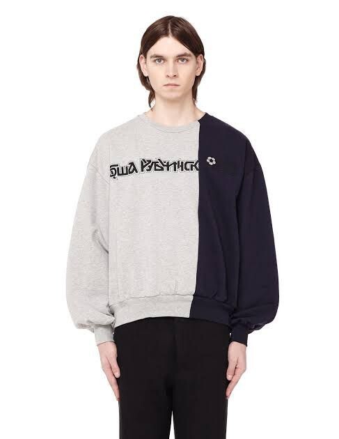 GOSHA RUBCHINSKIY COMBO LOGO SWEAT LIGHT GREY & DARK NAVY | eBay
