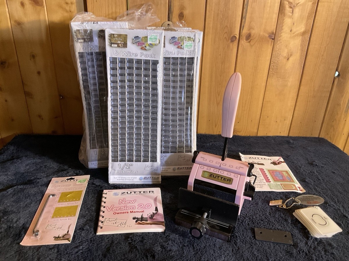Zutter Bind It All bookbinding machine with 10 binding wire kits