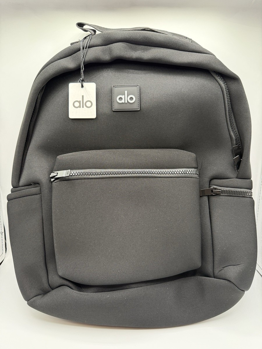 Alo Yoga Stow Backpack Black/Silver NWT & Detachable Pouch $186