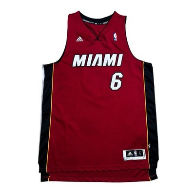 Adidas NBA Miami Heat Lebron James #6 Jersey Red Adult Size Large