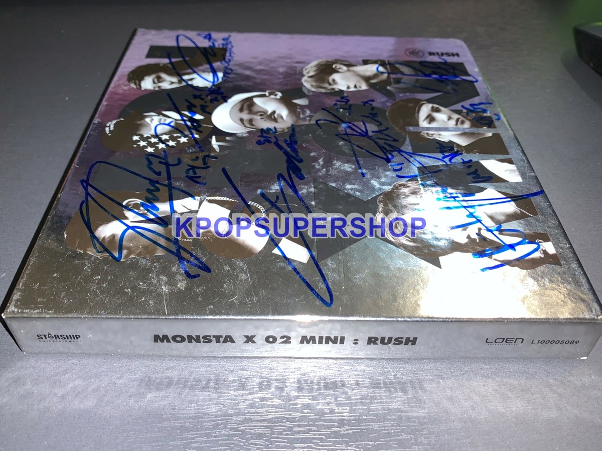 Monsta X 2nd Mini Album Rush Autographed Signed CD Great Minhyuk