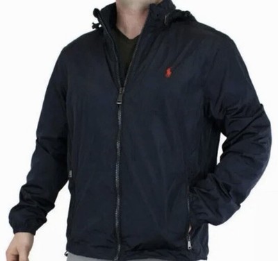 NWT POLO RALPH LAUREN Men's Wind Proof Navy Nylon Hooded