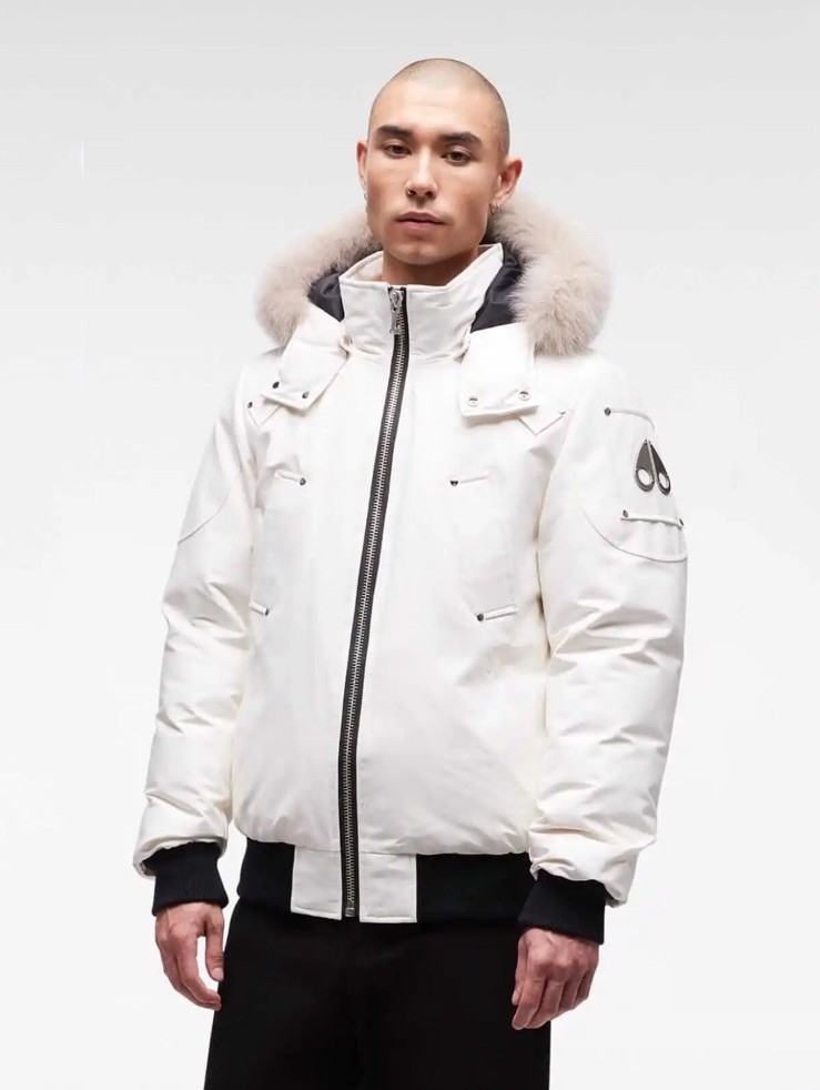 NWT Moose Knuckles Men's Ballistic Hooded Full Zip Bomber Jacket