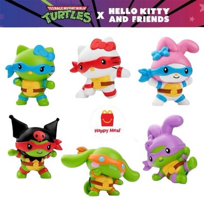 COMBO SET 6ps Mcdonalds Teenage Mutant Ninja Turtles x Hello Kitty