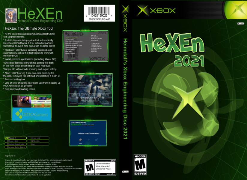 OG Xbox Installer, Rocky5 Extras, Hexen HeX3n DVD PACK - Original