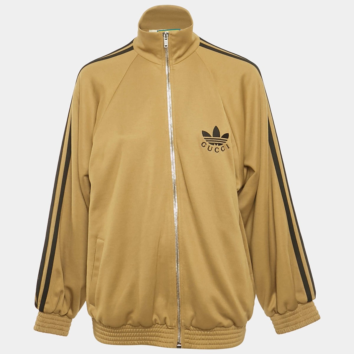 Gucci X Adidas Camel Brown Jersey ZipUp Sweatshirt Jacket S | eBay