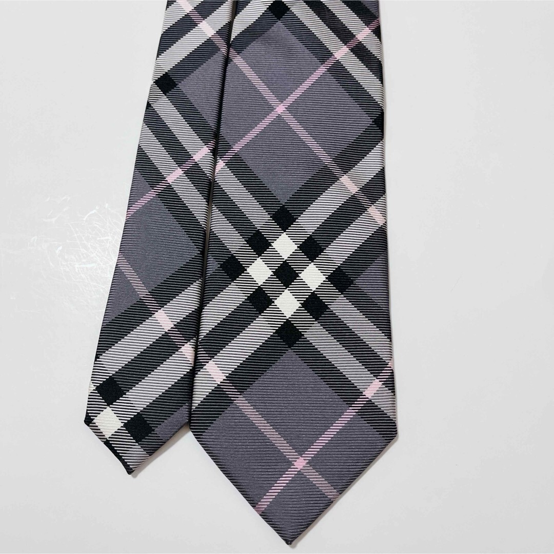 Burberry BLACK LABEL Mens Tie Classic Skinny Nova Check Silk Plaid