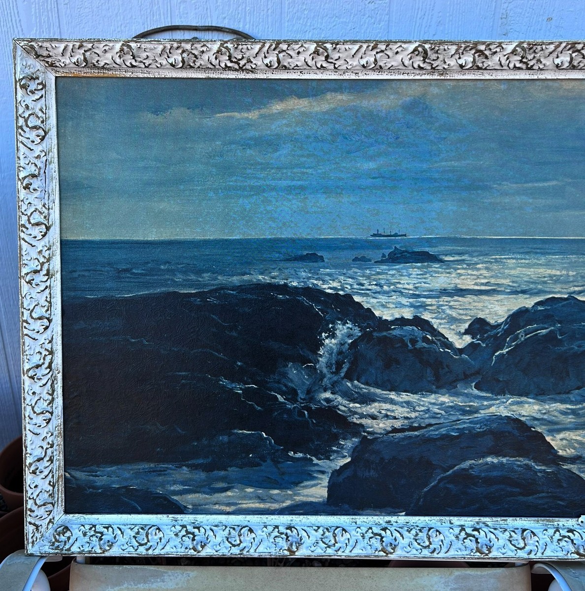 Rare Robert Wood The Silver Sea Lithograph Art Print Seascape
