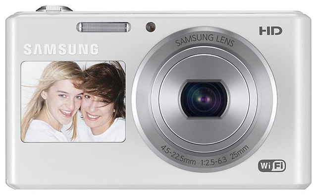 Samsung DualView DV150F 16.2MP Digital Camera - White for sale