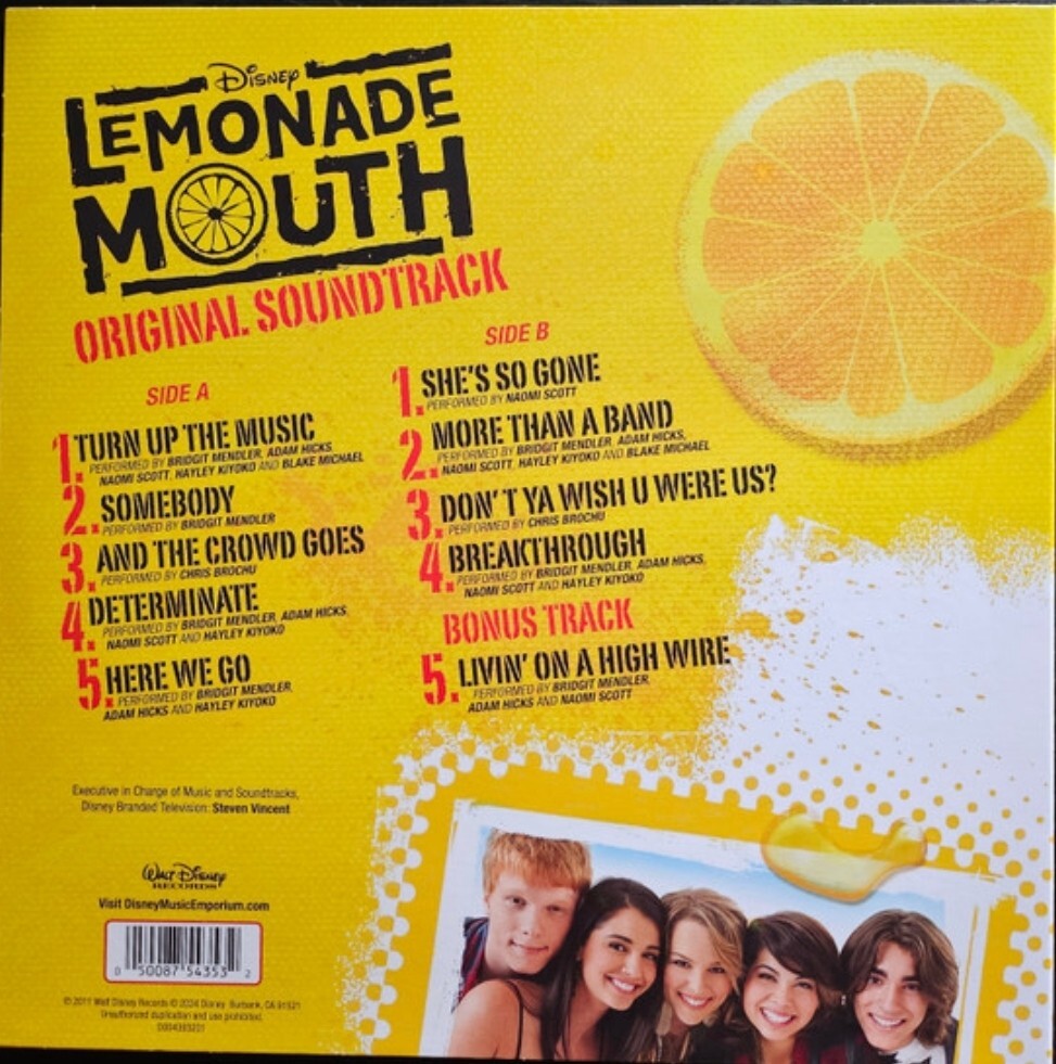 Lemonade Mouth Original Soundtrack LP Yellow/Black Cornetto Vinyl