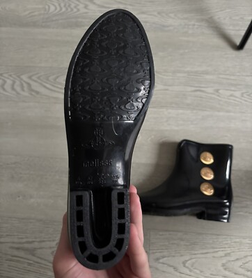 Vivienne Westwood Melissa Rain Boots Black Size USA 6 | eBay