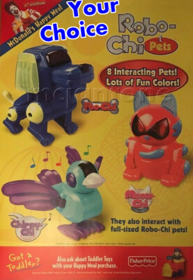 McDonald's 2001 ROBO CHI PETS Dog Cat Bird OPAQUE Package YOUR Toy