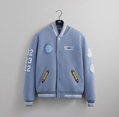 KITH x Invisible Friends M - Wool Bomber Jacket, Light Blue | eBay
