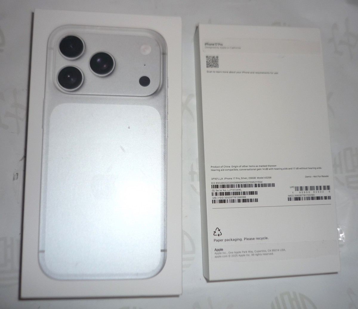 Apple A3256 iPhone 17 Pro Silver 256GB - Empty Box ONLY | eBay