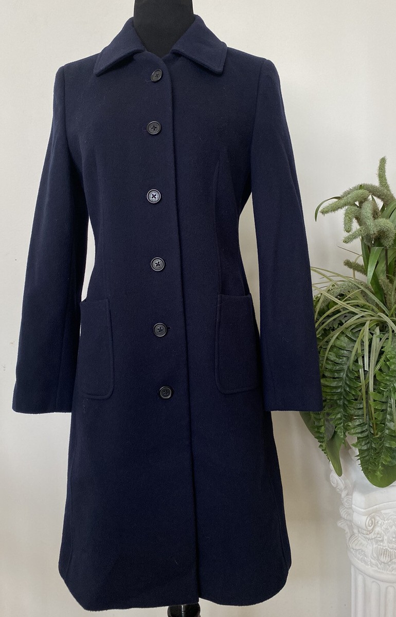 Brooks Brothers 346 Women's Wool Cashmere Long Trench Peacoat Size