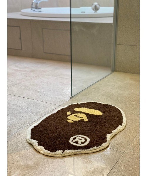 AUTHENTIC A BATHING APE BAPE APE HEAD RUG MAT (M) BROWN NEW | eBay