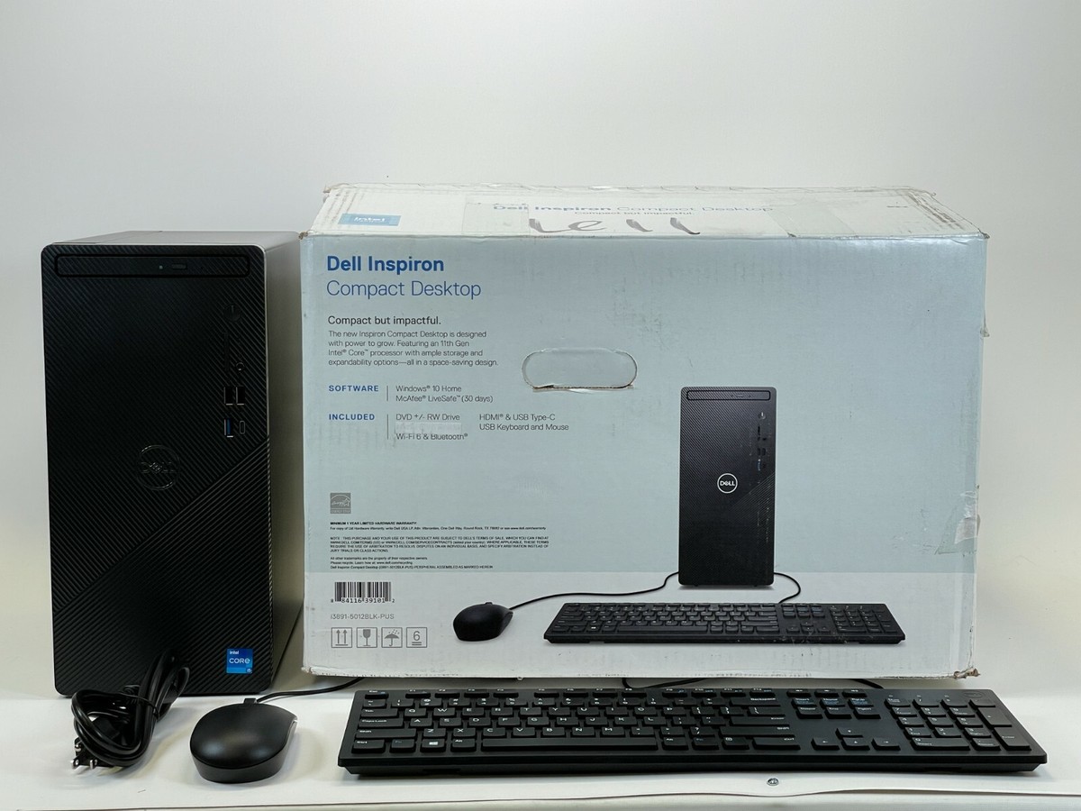 Dell Inspiron 3891 Desktop PC Intel Core i5-11400 12GB RAM 256GB