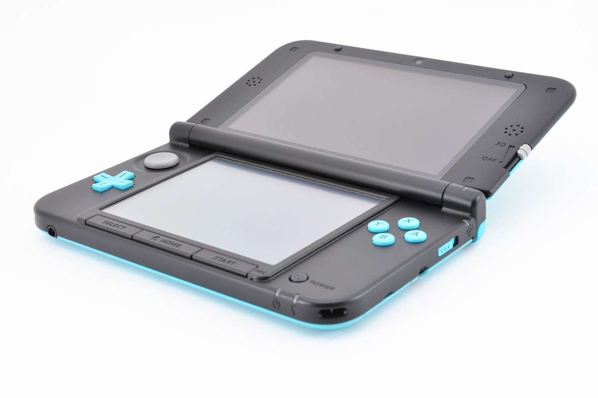 Nintendo 3DS XL LL Console Turquoise Black Orange Black w/Adapter